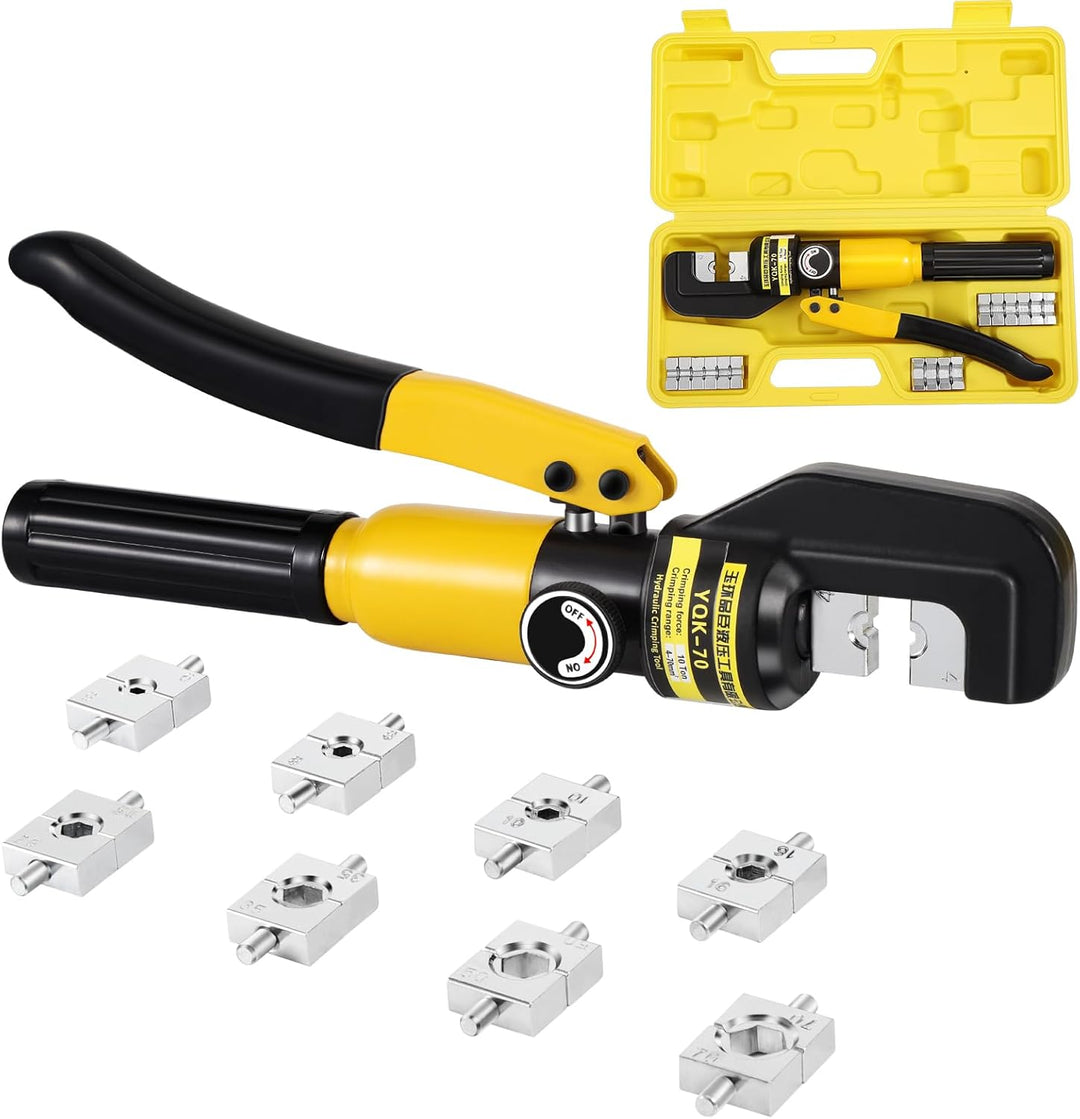 HSEAMALL 10Tons Hydraulische Presszange Crimpzange Kabelschuhe Zange Werkzeug für Kupfer Aluminium K