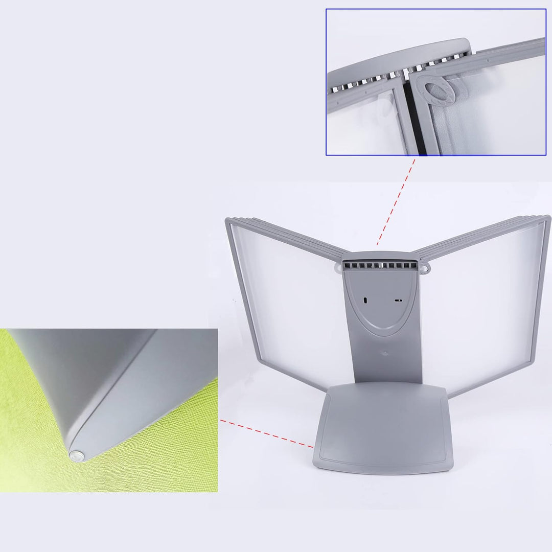 TUKA-i-AKUT Tisch-Sichttafel Aufsteller mit 10 Sichttafeln, DIN A4 Desktop Sichttafel System, Sichtt