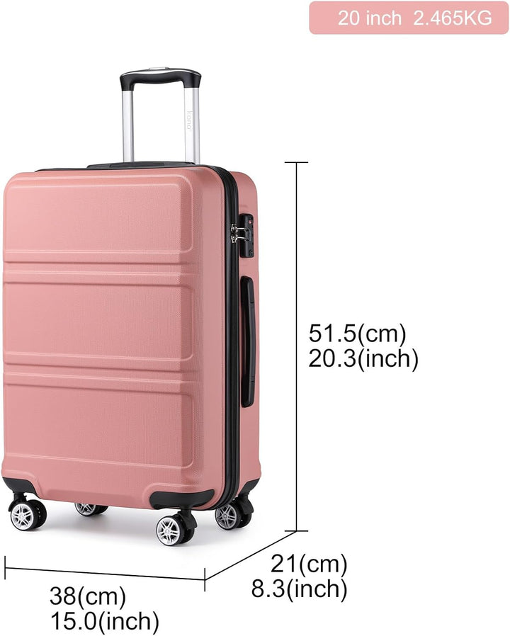 KONO Koffer Trolley Hartschale Handgepäck Zwillingsrollen Leichtgewicht ABS Kabinentrolley Reisekoff