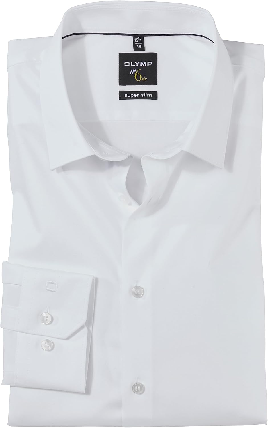 OLYMP Herren Businesshemd Langarm Level Five,Einfarbig,Body fit,Royal Kent, 43 Weiss 00