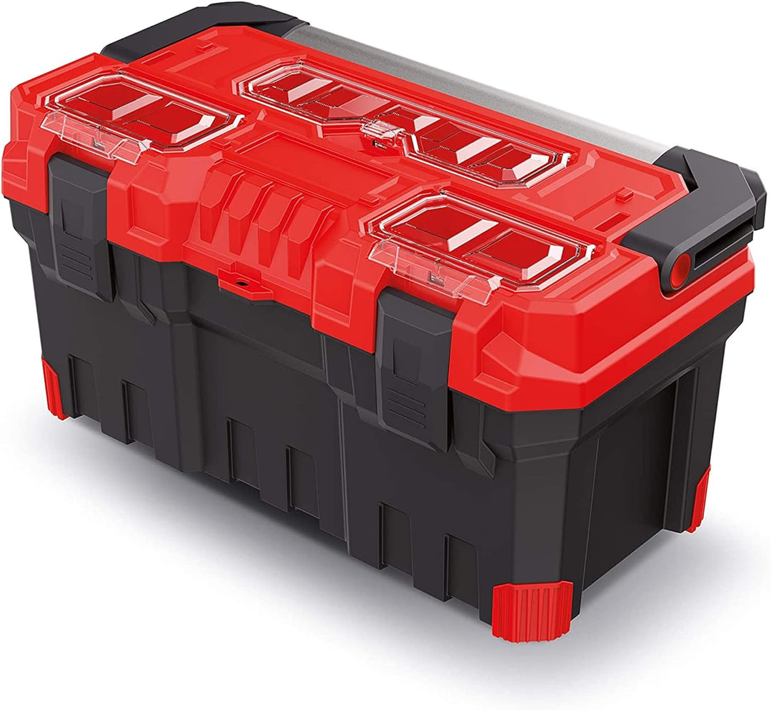 Kistenberg Titan Plus Werkzeugkiste (Version: KTIPA5530-3020 554 x 286 x 276) Schwarz-rot, Schwarz-r