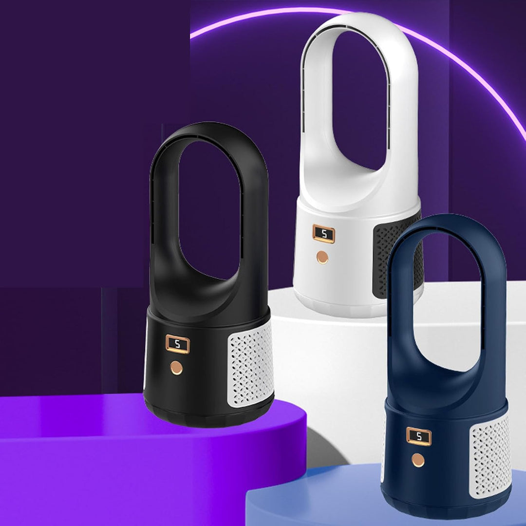 Srliya Turmventilator, Flügellos, 6-Gang-Modus, USB-Aufladung, LED-Anzeige, Geräuscharmer Tischventi