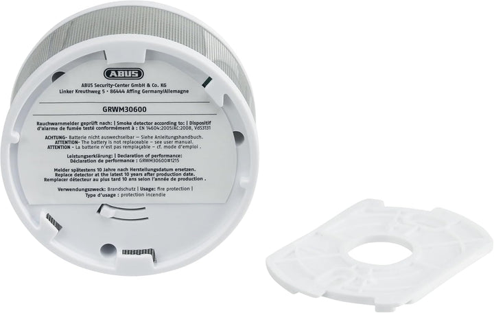 ABUS Mini-Rauchmelder GRWM30600 mit 10-Jahres-Batterie - Q-Label & DIN EN14604 zertifiziert - 85 dB