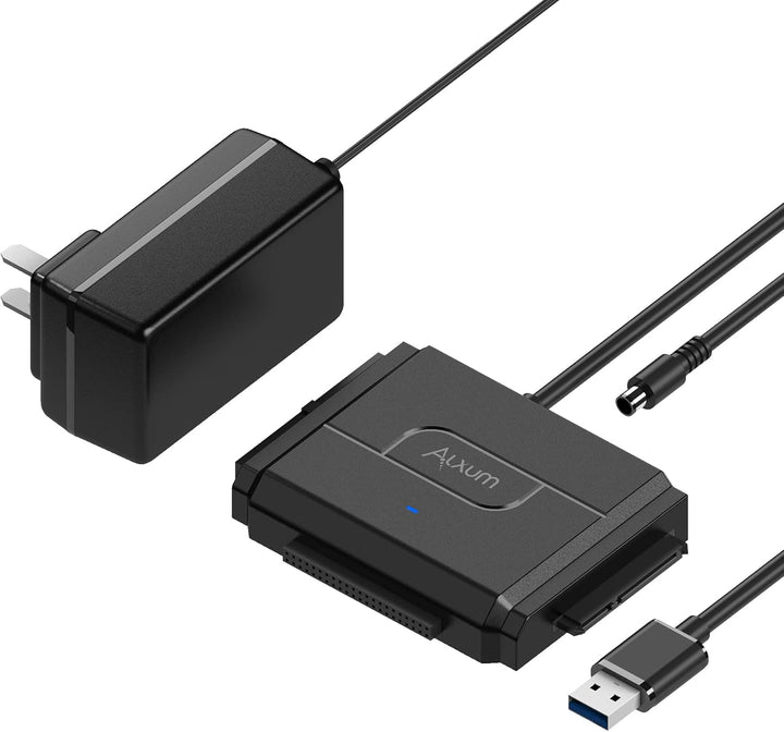 Alxum IDE und SATA Adapter, USB 3.0 Festplatten Konverter mit Netzschalter für 2.5 und 3.5 Zoll HDD