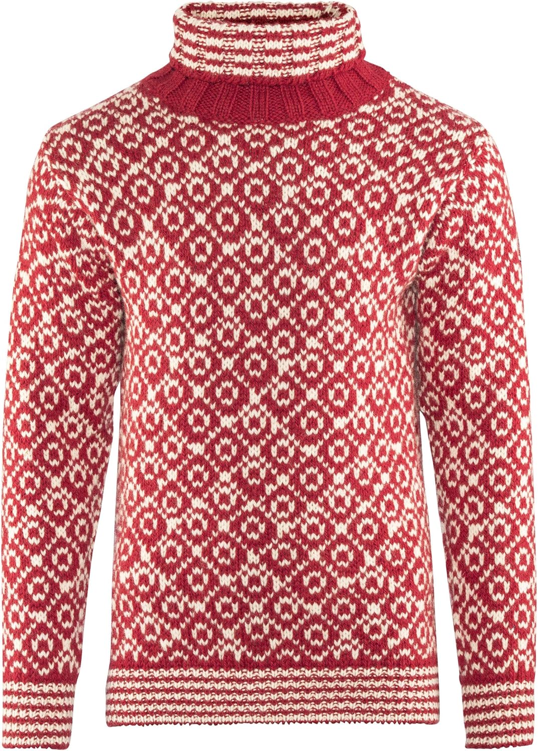 Devold Originals Svalbard Sweater High Neck Rot, Merino Freizeitpullover, Grösse XS - Farbe Hindberr