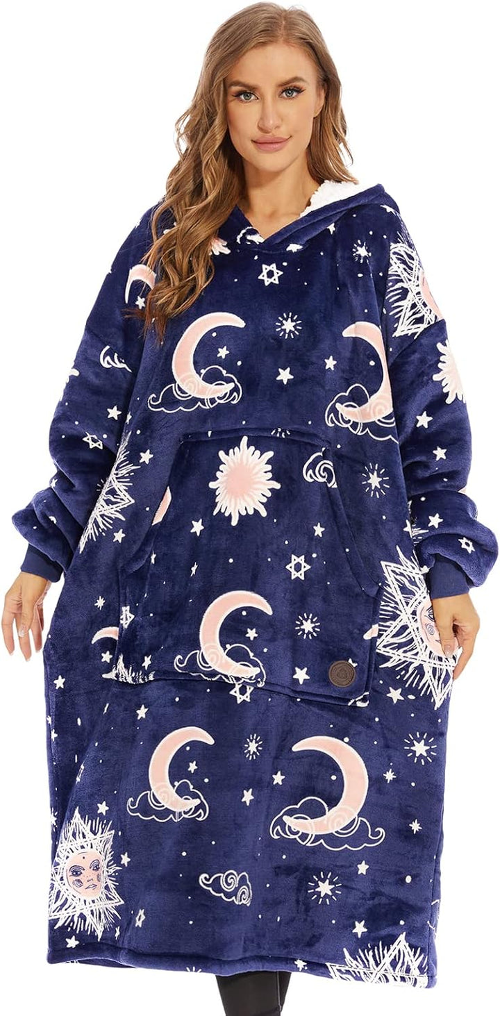THREE POODLE Decken Hoodie, Oversize Hoodie Decken Pullover Kuschelpullover für Damen Herren Kinder,