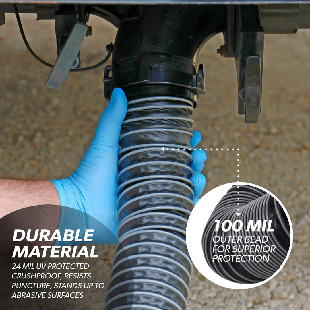 Valterra Silverback™ 4,5 m RV-Kanal-Schlauch-Set, universeller Abwasserschlauch für Wohnmobil, inkl.