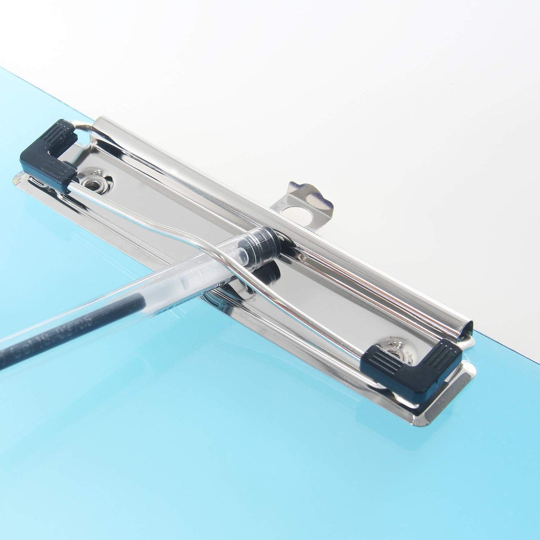 6er Klemmbrett A4 mit gummierter Metalklemme, Schreibbrett DIN A4 mit Aufhängeose, Pad Halter Clipbo