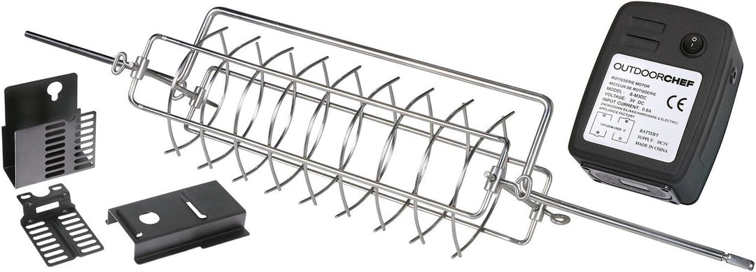 Outdoorchef Grillzubehör, Drehkorb Set, silber, 15x76x15 cm,