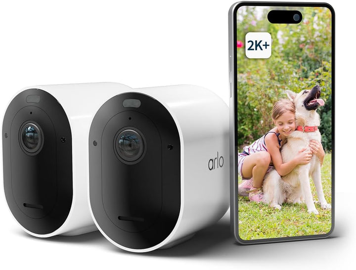 Arlo Pro 5 Überwachungskamera Aussen WLAN, 2K+ HDR Video, Kabellos, Verbesserte Farbnachtsicht, 160°