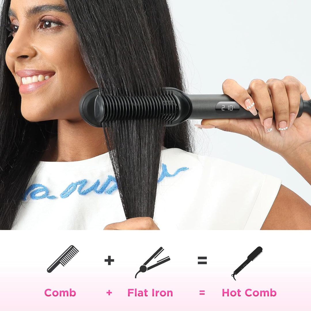 Ionen Glättbürste, PARWIN PRO BEAUTY Haarglätter Bürste, Glättungsbürste Mit LED-Anzeige, Hair Strai