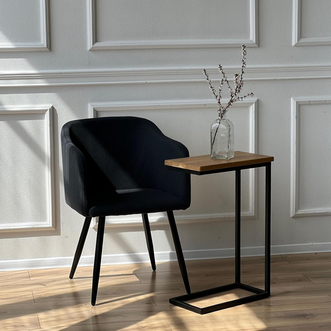 BestLoft® Beistelltisch San Jose (CSH) Laptoptisch Betttisch Couchtisch (Gestell schwarz+Platte hell