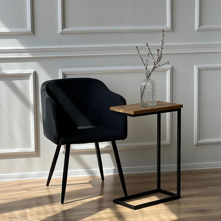 BestLoft® Beistelltisch San Jose (CSH) Laptoptisch Betttisch Couchtisch (Gestell schwarz+Platte hell