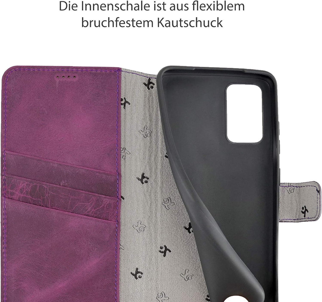 Suncase Book-Style Hülle kompatibel mit Samsung Galaxy S20 Plus Leder Tasche (Slim-Fit) Lederhülle H