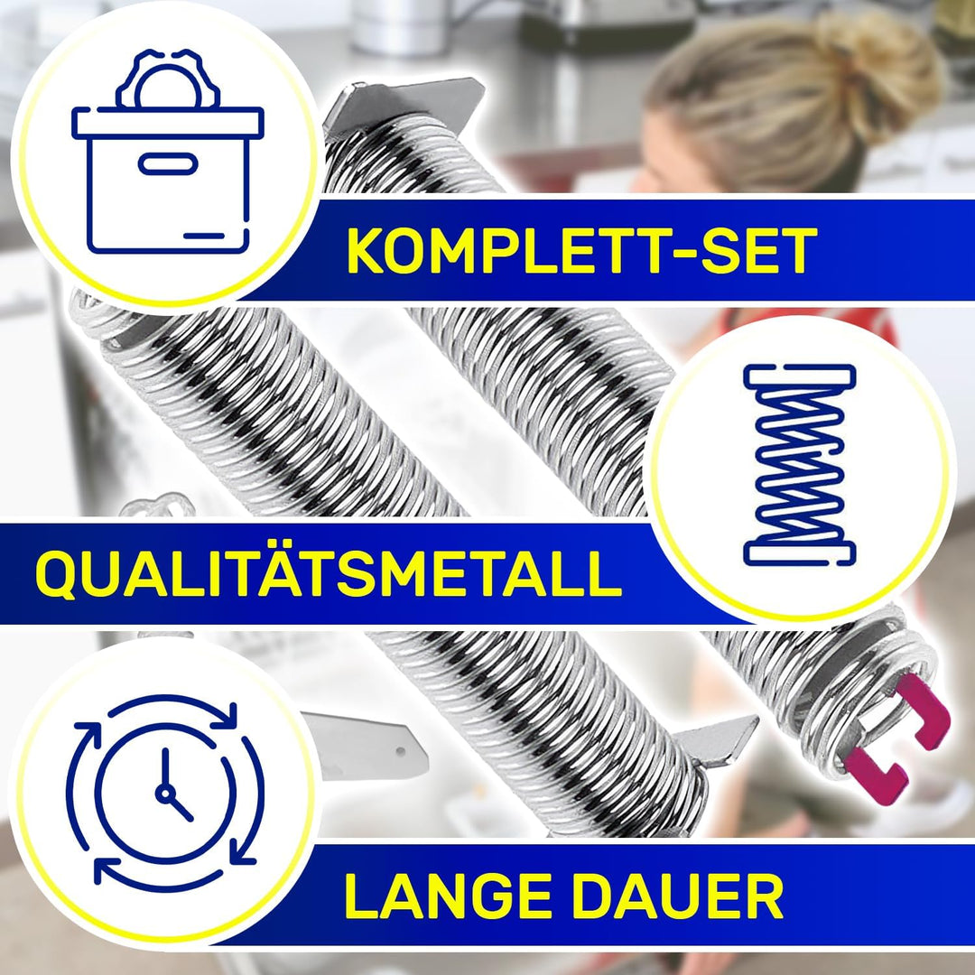 Reparaturset Feder in Rosa und Seilzug für Tür Geschirrspüler mit dem Originalcode 00754873 754873 f