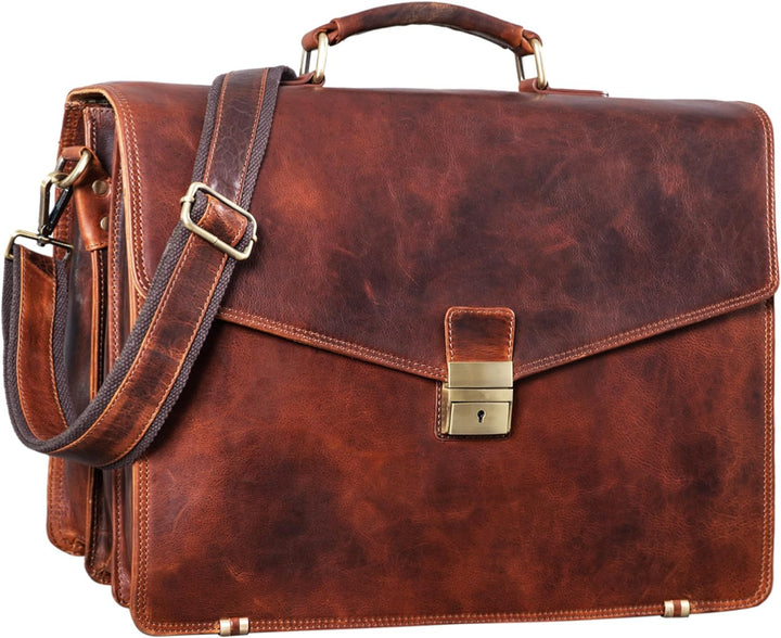 STILORD 'Morpheus' Aktentasche Leder Gross Herren XXL Businesstasche riesige Lehrertasche mit Laptop