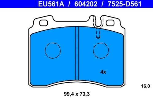ATE 13046042022 Bremsbelagsatz Scheibenbremse