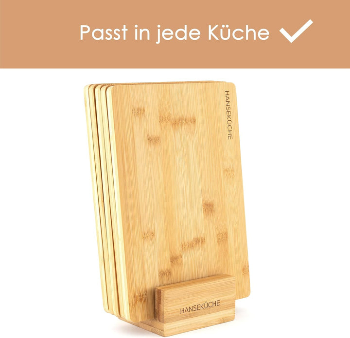 Hanseküche Schneidebrett Set – Hochwertige Schneidebretter – Holzbrett Küche gross mit Saftrille, Kü