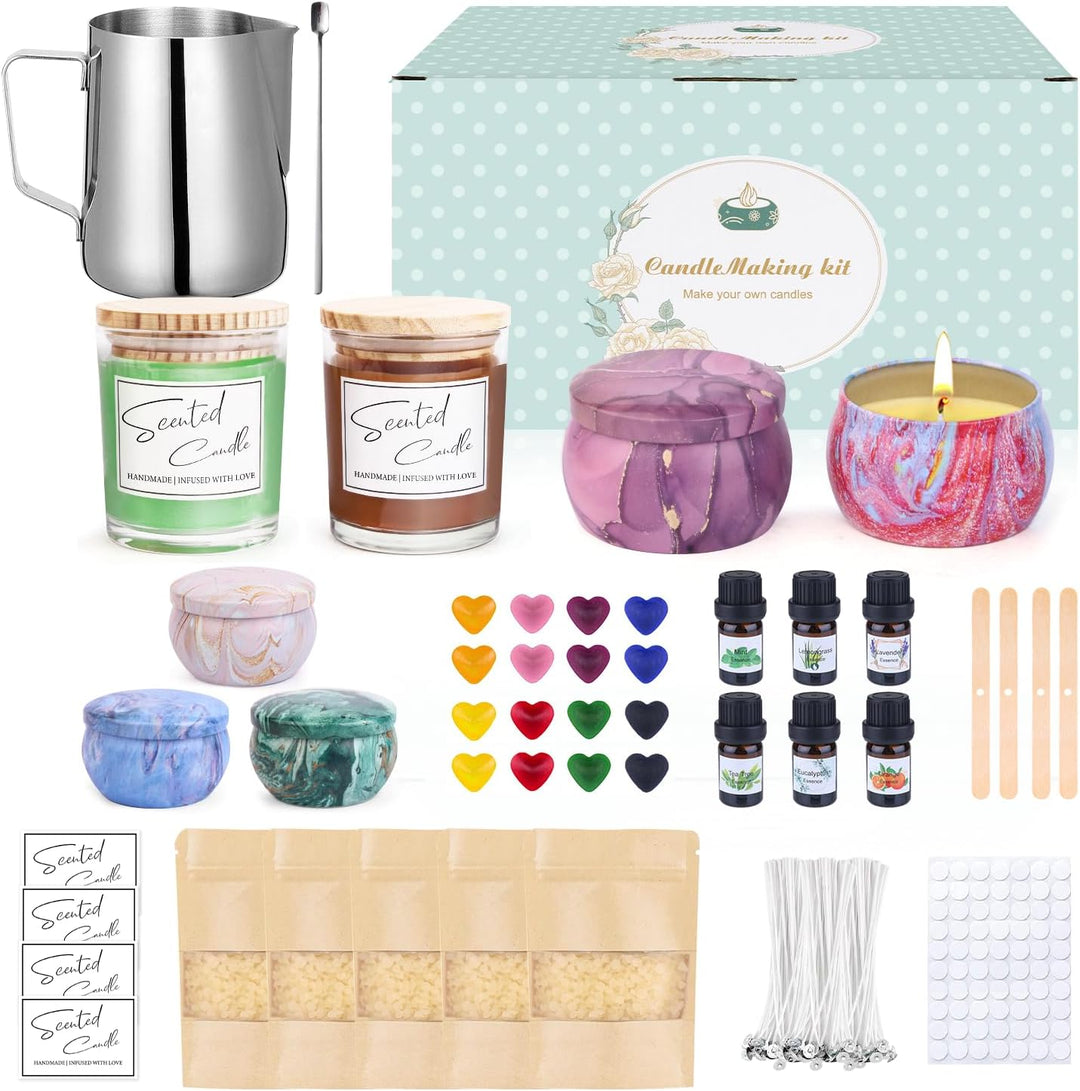 Trulloyoo DIY Kerzenherstellung Kit, Kerzen Selber Machen Set für Erwachsene Kinder, Duftkerzen Mach
