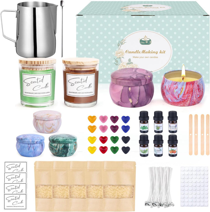 Trulloyoo DIY Kerzenherstellung Kit, Kerzen Selber Machen Set für Erwachsene Kinder, Duftkerzen Mach