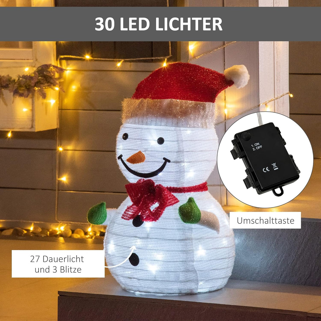 Outsunny Weihnachten Schneemann Weihnachtsdekoration mit LED-Lichter Modell Weihnachten Garten Hof D
