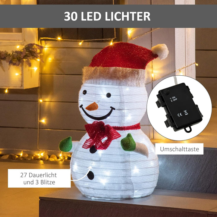 Outsunny Weihnachten Schneemann Weihnachtsdekoration mit LED-Lichter Modell Weihnachten Garten Hof D