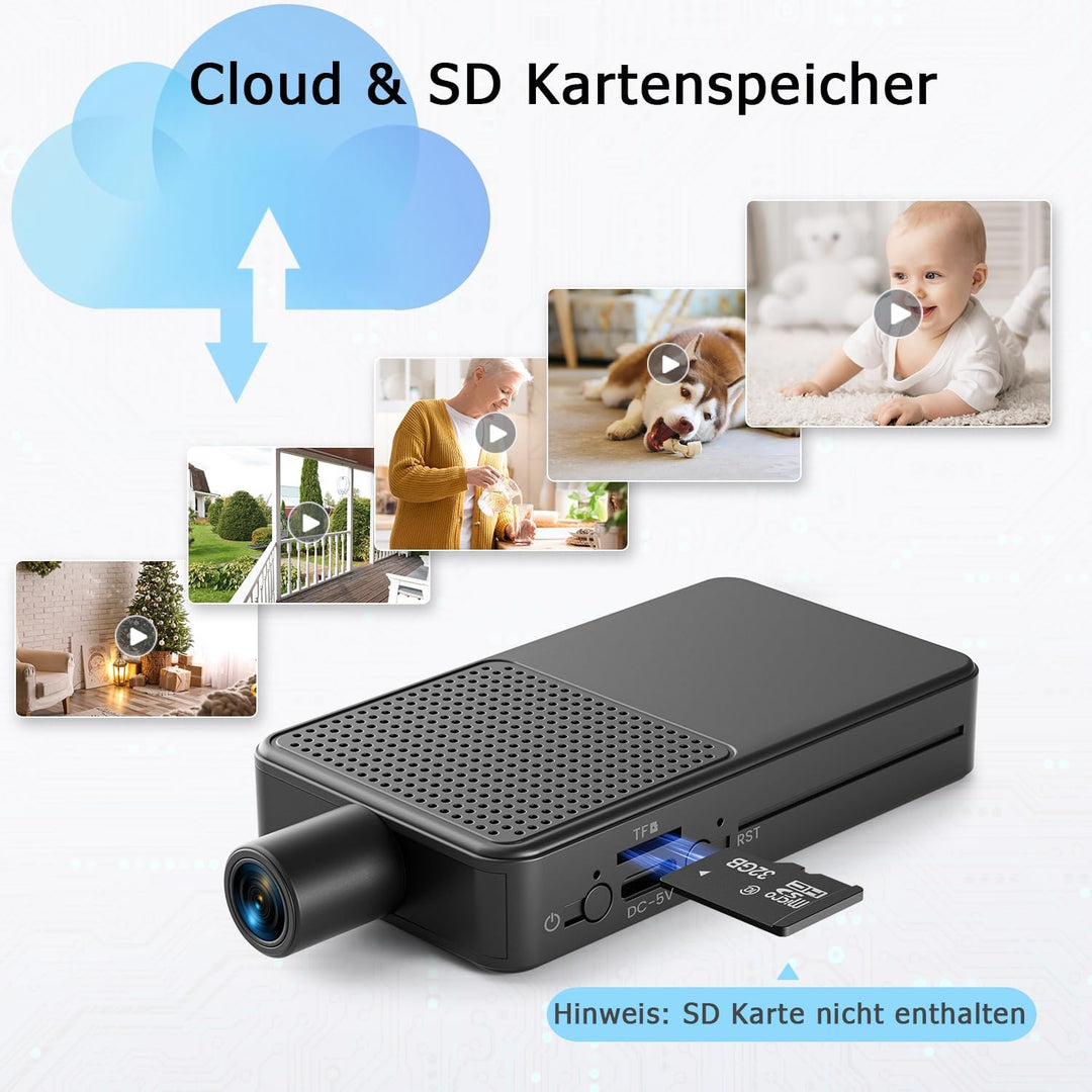 Digimor Mini Kamera Überwachung Innen | Mini Überwachungskamera 8-10hr Akkulaufzeit, 4K HD Mini Kame