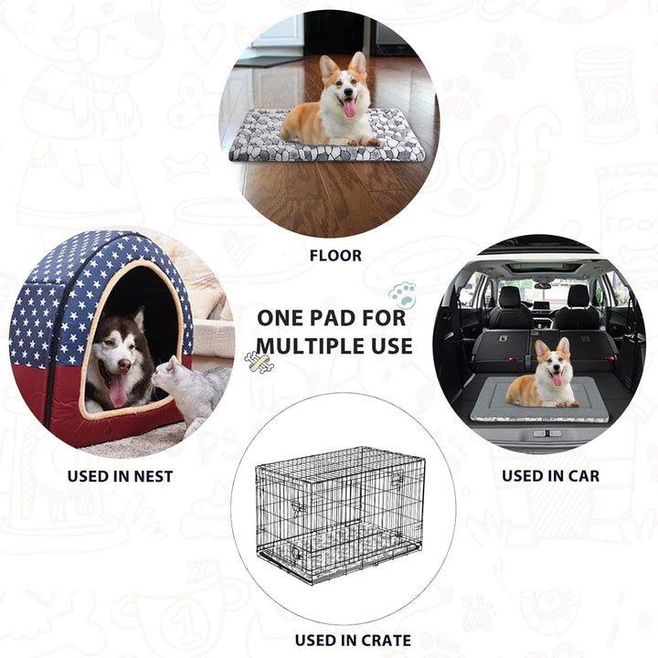 VANKEAN Hundekäfig-Matte, wendbares Hundekäfig-Pad (kühl und warm), maschinenwaschbar, für kleine bi