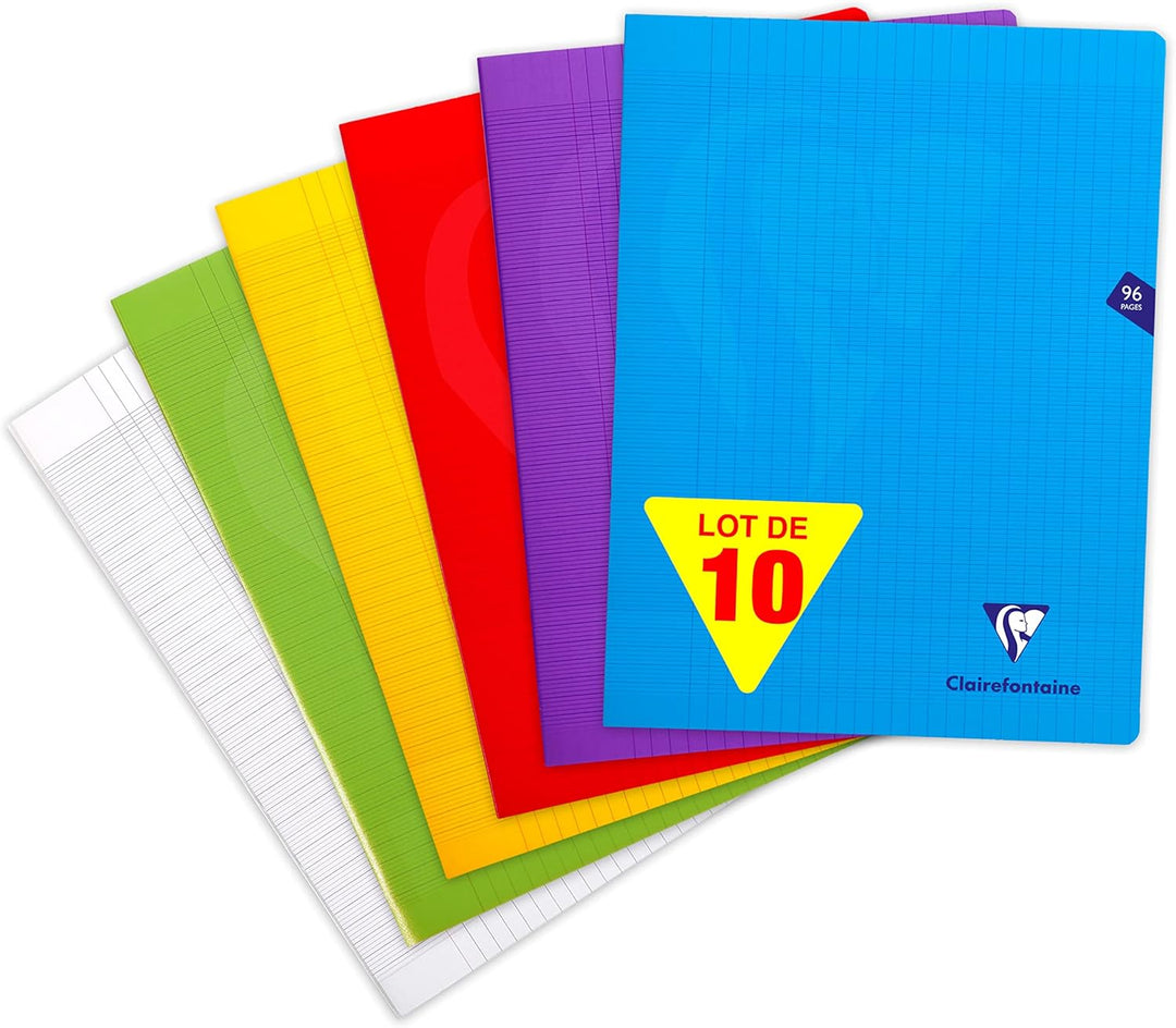 Clairefontaine 303361C - Packung mit 10 Heften Mimesys, DIN A4+, 24x32 cm, 48 Blatt 90g, französisch