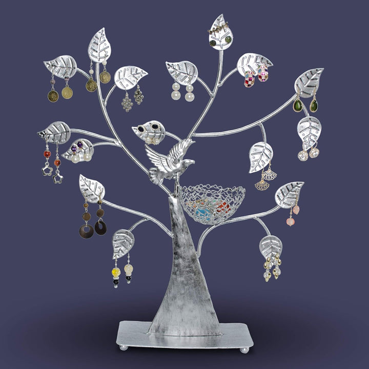 LAUBLUST Schmuckständer im Schmuckbaum Design - ca. 43x39x8 cm, Silbern - Dekorativer Metall Schmuck