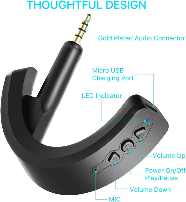 YOCOWOCO Drahtloser Bluetooth 5.0 Adapter für Bose QuietComfort QC15 und QC2 Kopfhörer, aptX/MIC/Lau