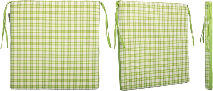 brandsseller 4er Vorteilspaket Sitzkissen Kariert Stuhlkissen Sitzauflage Stuhlauflage mit 4 Kordelb