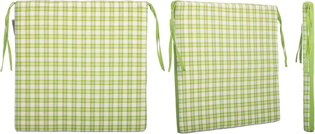 brandsseller Sitzkissen Kariert Stuhlkissen Sitzauflage Stuhlauflage mit 4 Kordelbändern für sichere