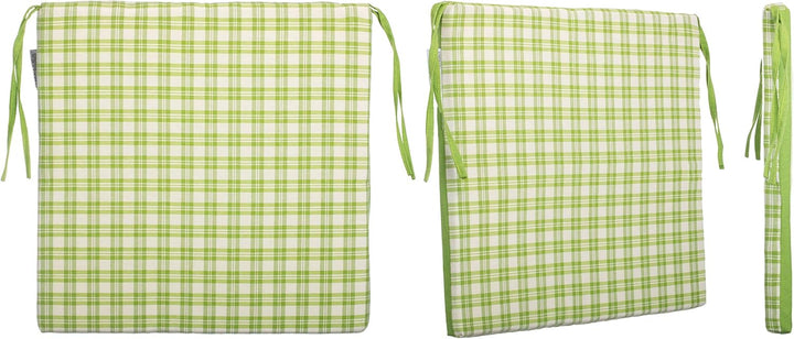 brandsseller Sitzkissen Kariert Stuhlkissen Sitzauflage Stuhlauflage mit 4 Kordelbändern für sichere