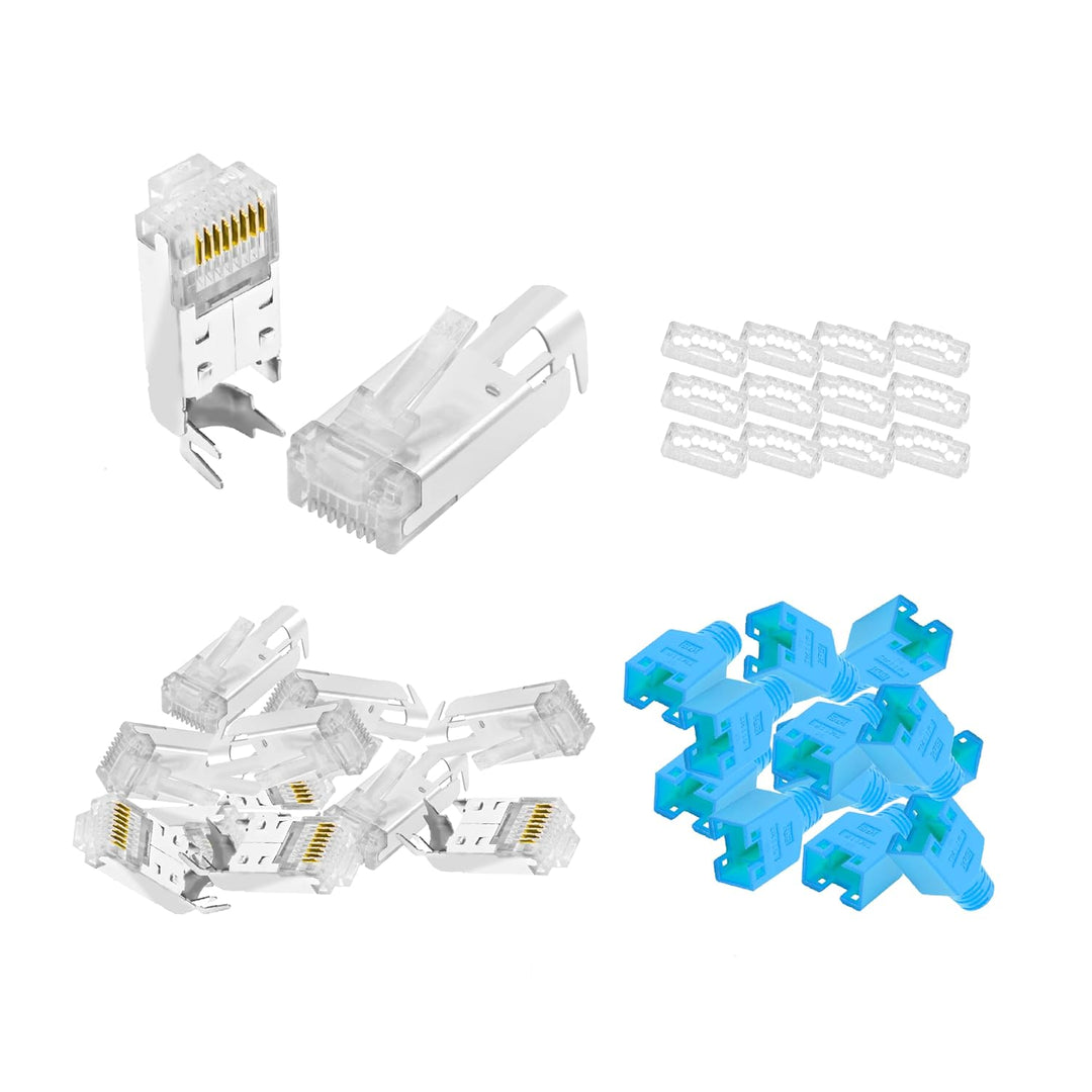 BIGtec RJ45 Stecker Netzwerkstecker 50 Stück Hirose TM11 blau Hochgeschwindigkeits Verbindung für Fa