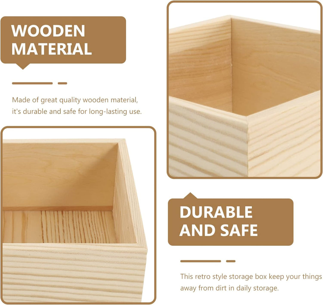 Rustikale Holzkisten, unbehandeltes Gehäuse: Holzkiste zum Basteln, Heimdekoration und Tafelaufsatz,