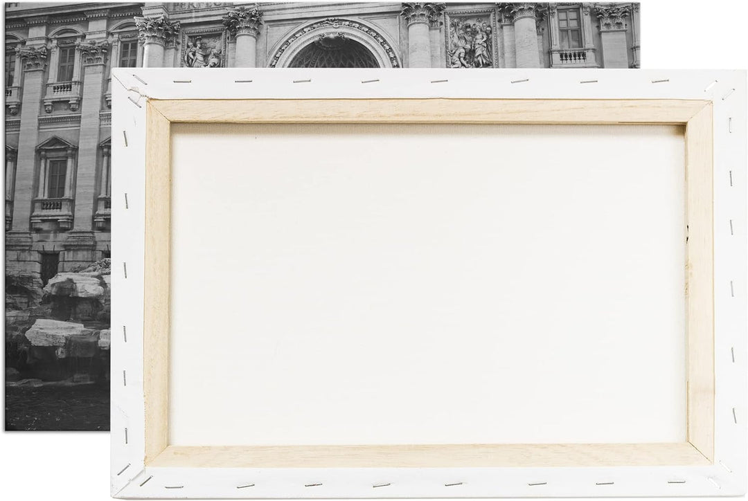 deyoli Trevi Brunnen in Rom Format: 100x70 Effekt: Schwarz&Weiss als Leinwandbild, Motiv fertig gera