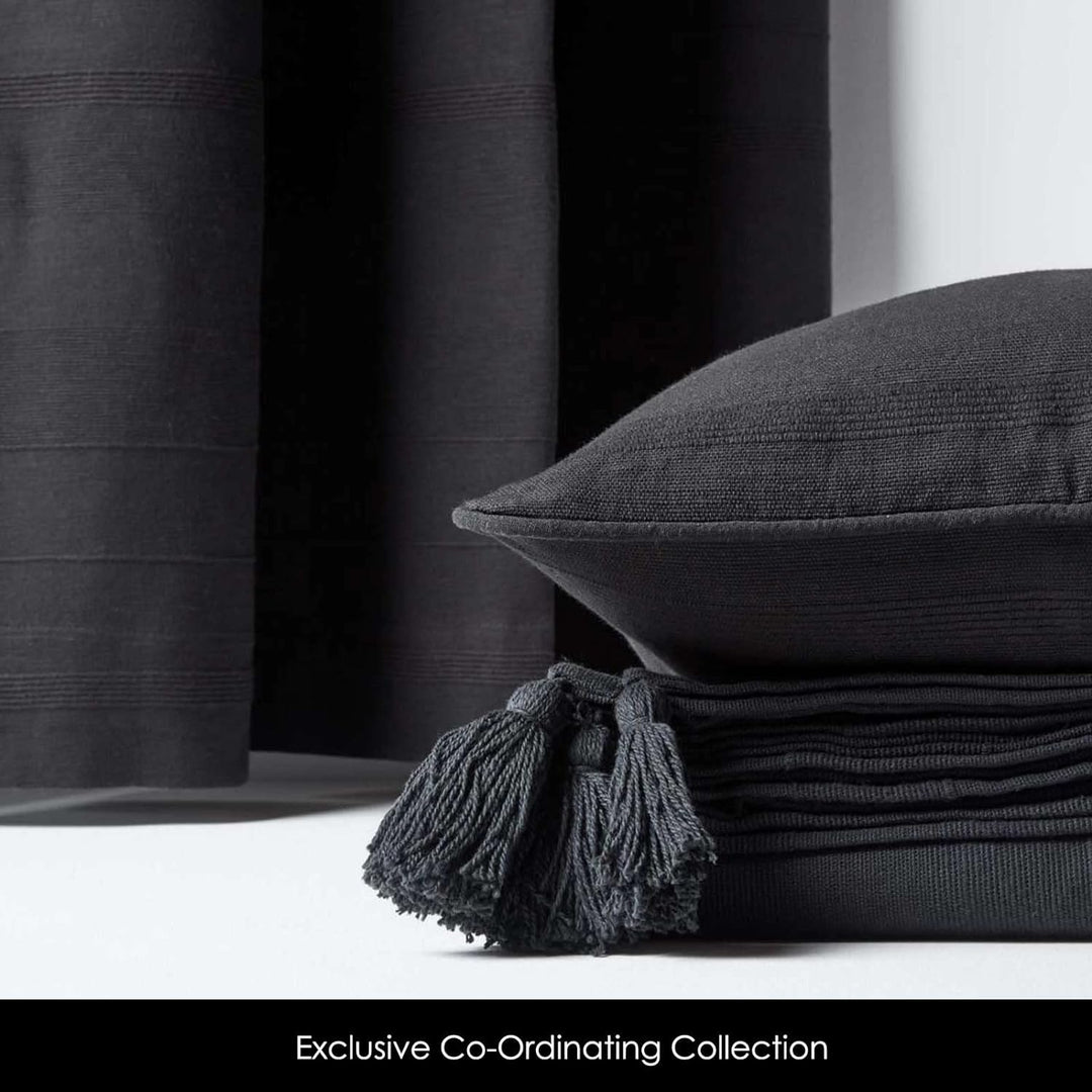 Homescapes handgewobener Vorhang Rajput im 2er Set Ösenvorhang 140 x 140 cm Dekoschal in RIPP-Optik