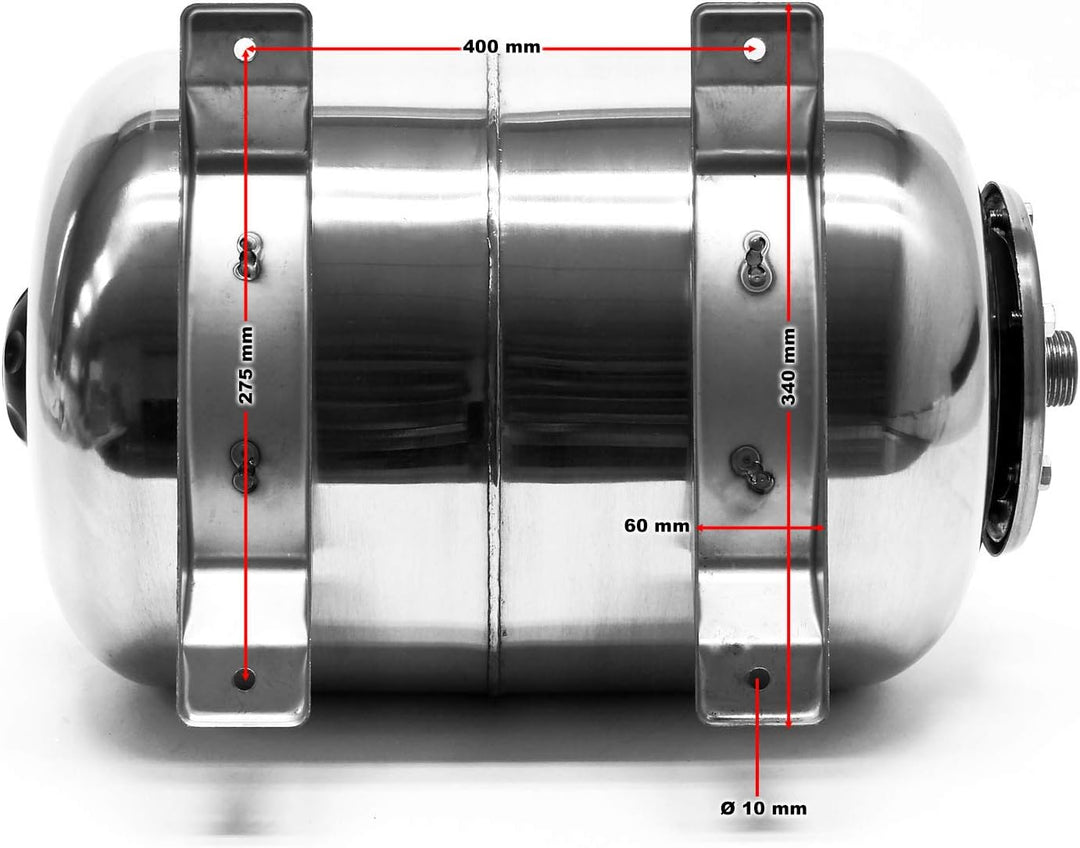 Edelstahl 100 l Ausdehnungsgefäss für Hauswasserwerke und Druckerhöhungsanlagen mit EPDM Membran