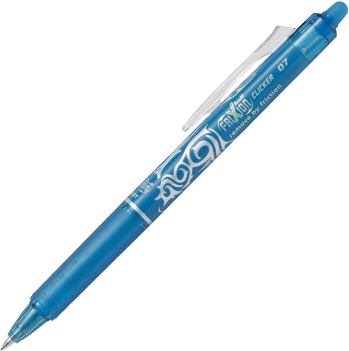 Pilot FriXion Clicker Gelschreiber mit Druckknopf radierbar 12 Stück Türkis 0.7-FINE, 0.7-FINE