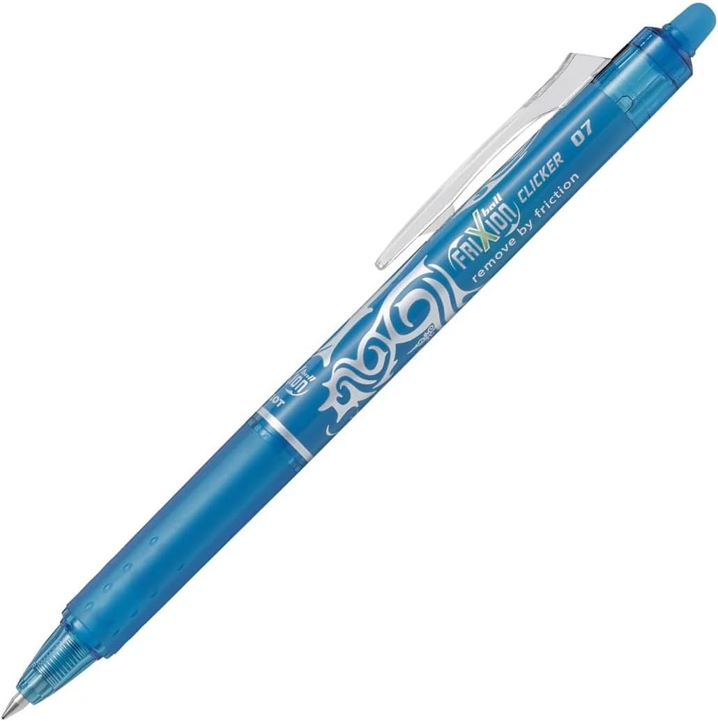Pilot FriXion Clicker Gelschreiber mit Druckknopf radierbar 12 Stück Türkis 0.7-FINE, 0.7-FINE