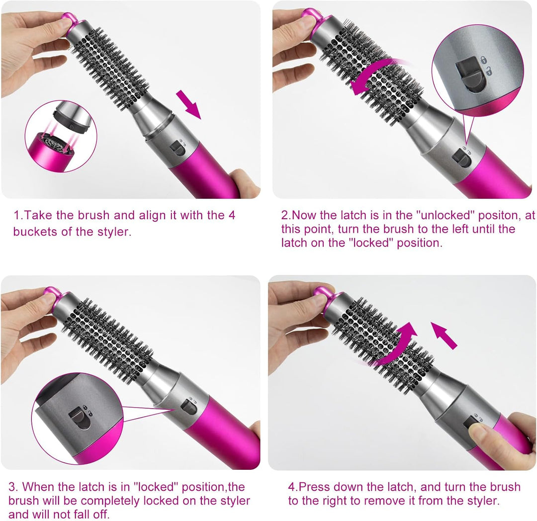 Kleine runde Volumenbürste für Dyson Airwrap HS01 HS05 Aufsatz Haarstyler-Zubehör Rose Red, Rose Red