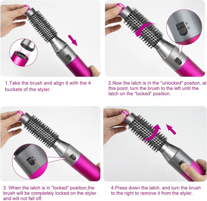Kleine runde Volumenbürste für Dyson Airwrap HS01 HS05 Aufsatz Haarstyler-Zubehör Rose Red, Rose Red