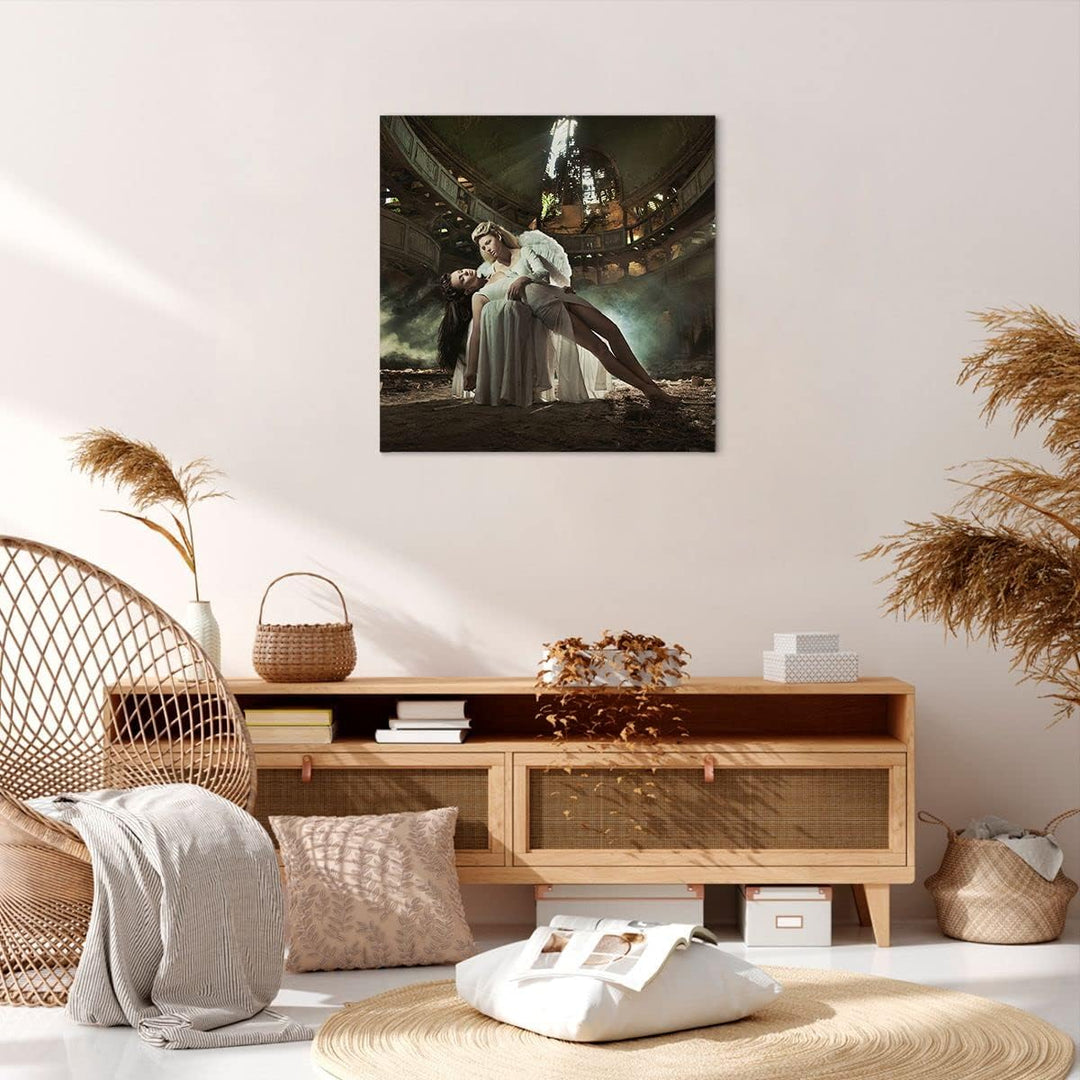 ARTTOR Bilder auf Leinwand Engel Frau Theater Oper Leinwandbild 60x60cm Wandbilder Dekoration Wohnzi