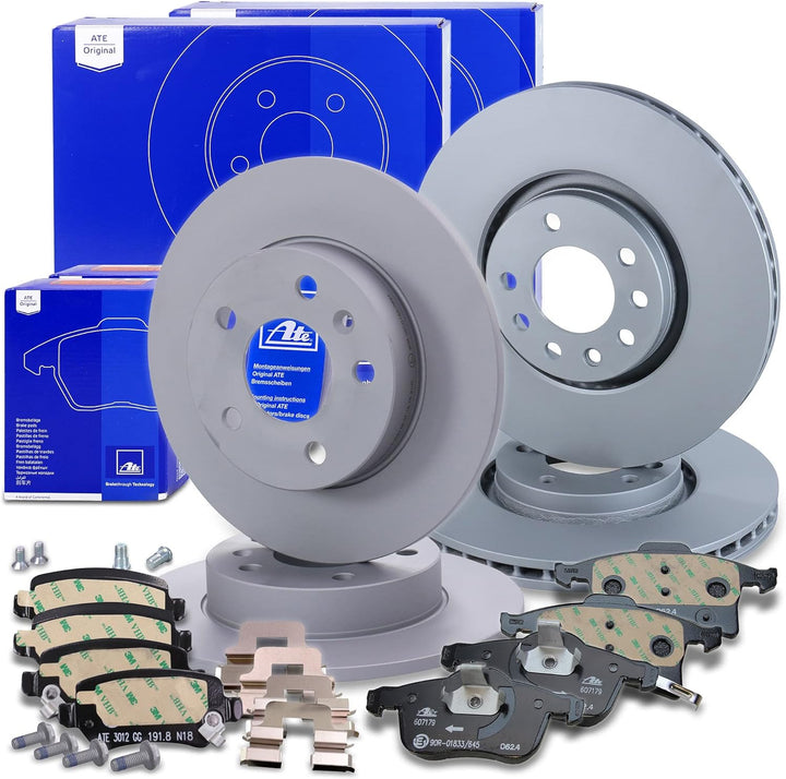 ATE Bremsenset inkl Bremsscheiben Vorne Ø 308 mm Belüftet + Hinten Ø 264 mm Voll + Bremsbeläge Vorne