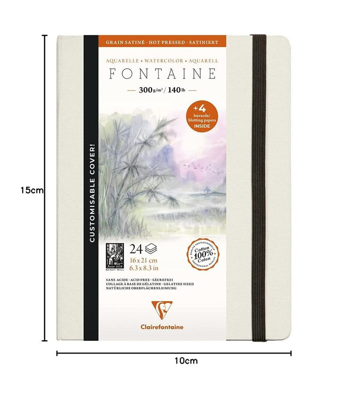 Clairefontaine 975443C - Skizzenbuch mit Fadenbindung Fontaine mit 24 Blatt weisses Zeichenpapier, g