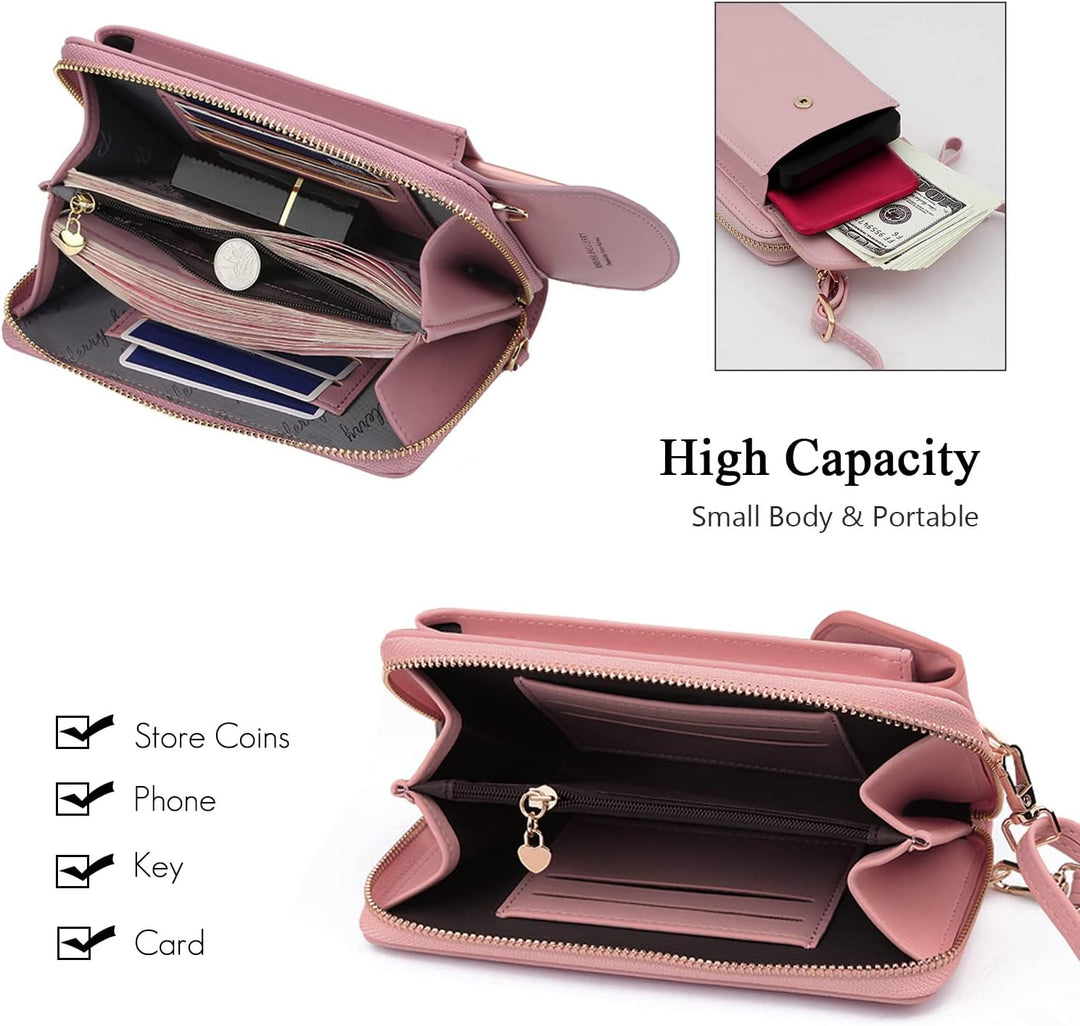 FANDARE Umhängetasche Damen Schultertaschen Geldbörse Leichte Handy-Brieftasche Crossbody Bag für Mä