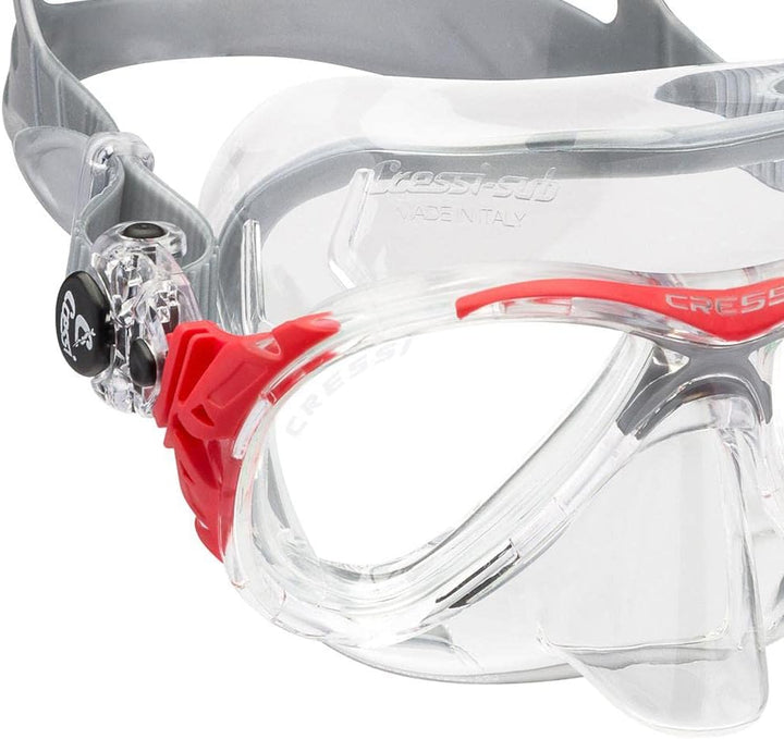 Cressi Tauchmaske Eyes Evolution Crystal (Made in Italy) clear/rot, clear/rot