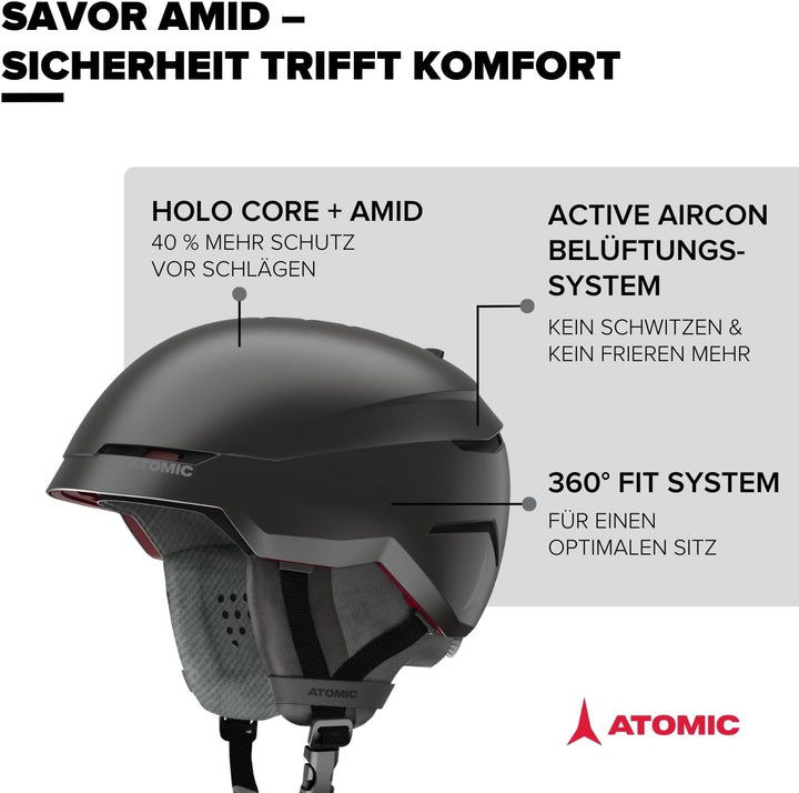 ATOMIC SAVOR AMID Skihelm - Unisex für Erwachsene - 360° Fit System - Überlegener Aufprallschutz - A
