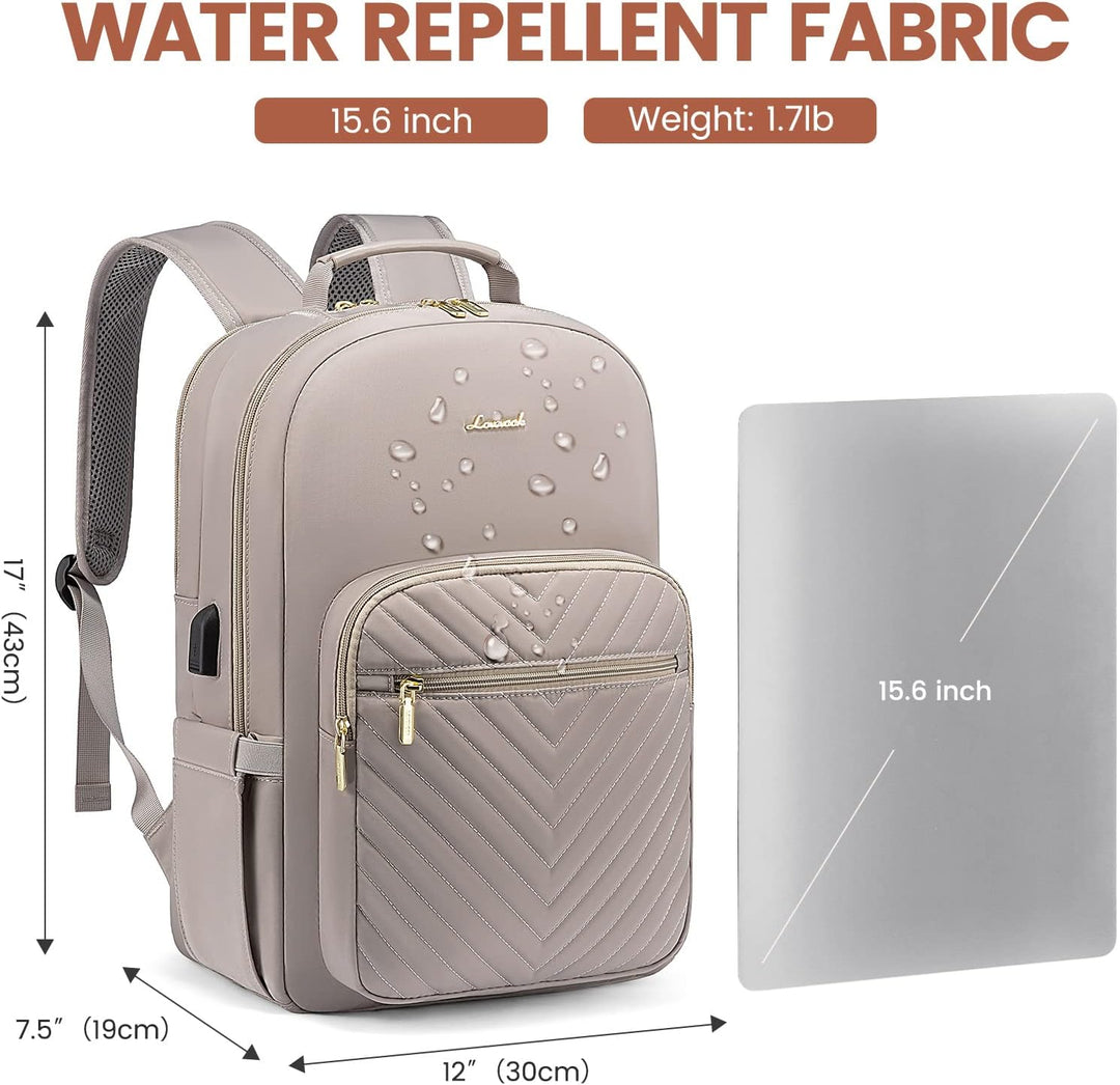 LOVEVOOK Rucksack Damen, Gross 15,6 Zoll Laptoptasche RucksÀcke Wasserdicht Daypacks mit USB Ladeans